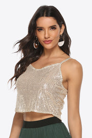 Sequin Cropped Cami-Street 360-Gold-One Size-Urbanheer