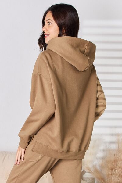 Risen Drawstring Drop Shoulder Long Sleeve Hoodie-Risen-Mocha-S-Urbanheer