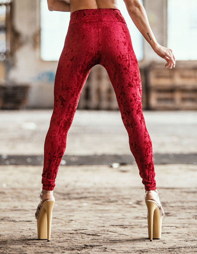 Adriana leggings velvet-Dragonfly-red velvet-XS-Urbanheer