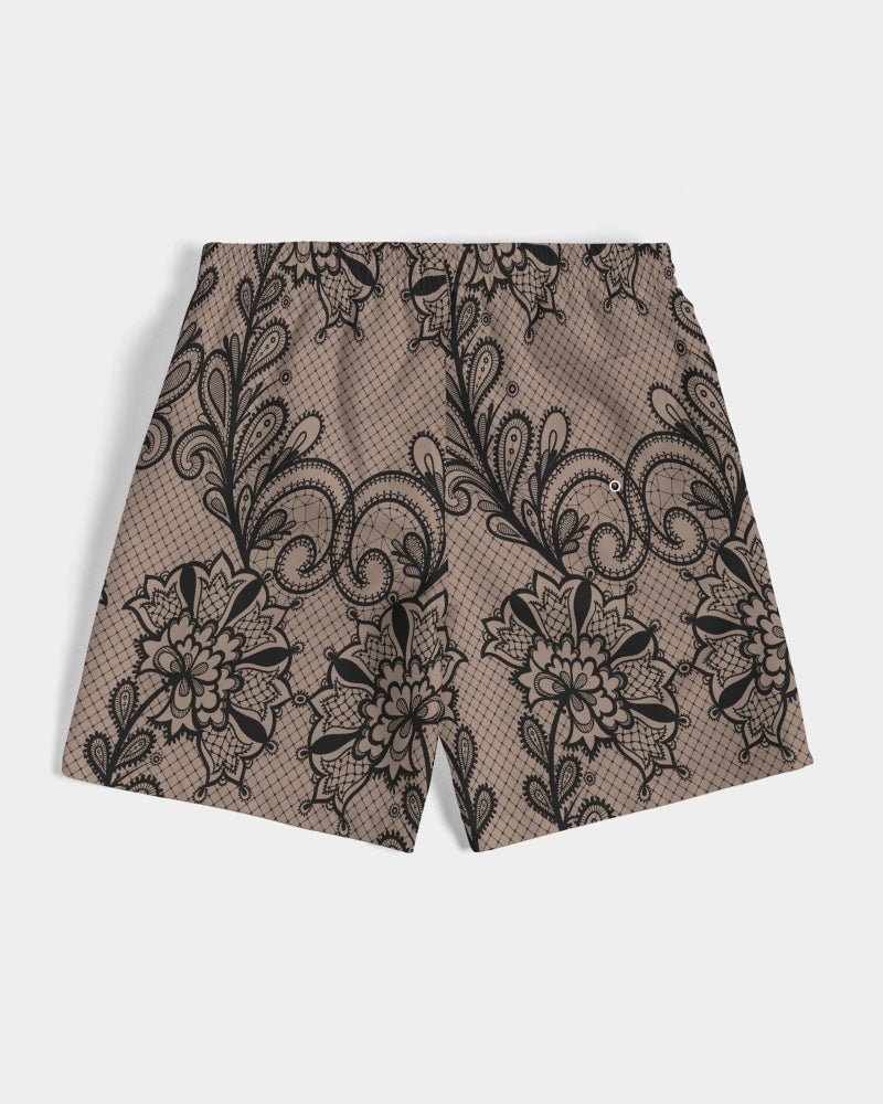 Black & Nude Lace Men'S Swim Trunk-Kin Custom-XS-Urbanheer