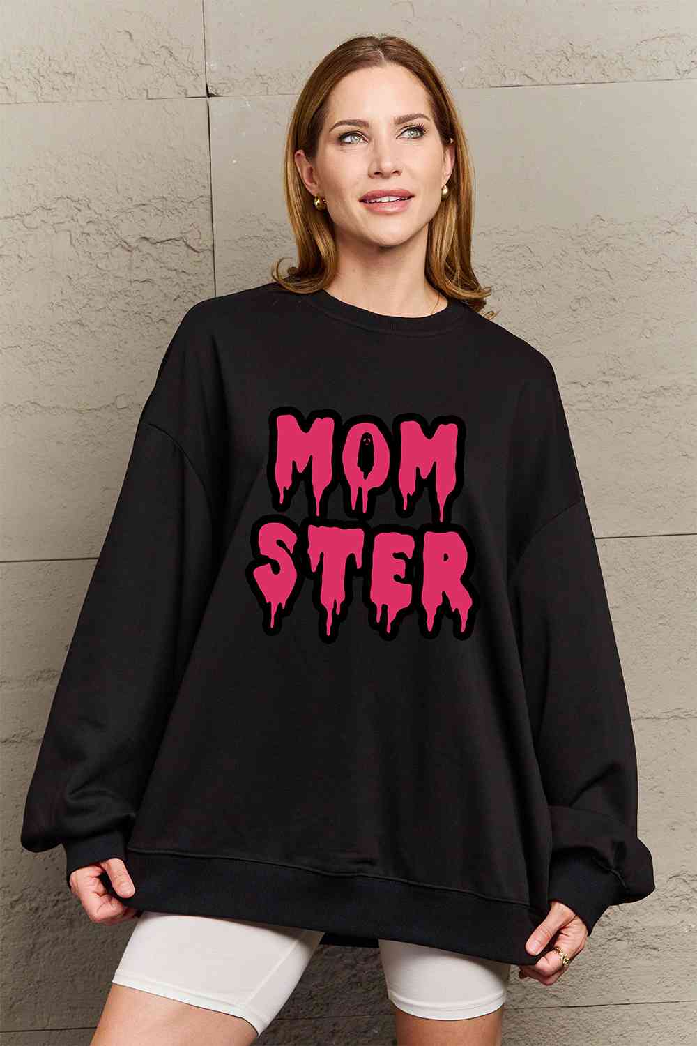 Simply Love Full Size Mom Ster Graphic Sweatshirt-Street 360-Black-S-Urbanheer