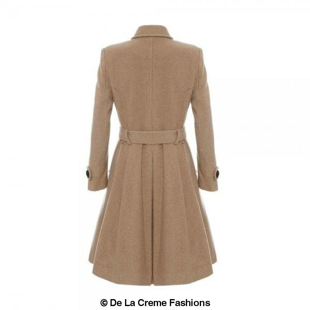 Wool Blend Double Breasted Coat (1201)-Rose Eleusis-UK 10/EU 38/US 6-Black-Urbanheer