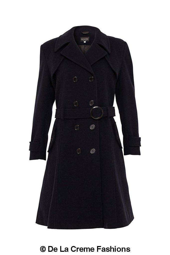 Wool Blend Double Breasted Coat (1201)-Rose Eleusis-UK 10/EU 38/US 6-Black-Urbanheer