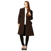 Wool Blend Double Breasted Coat (1201)-Rose Eleusis-UK 10/EU 38/US 6-Black-Urbanheer