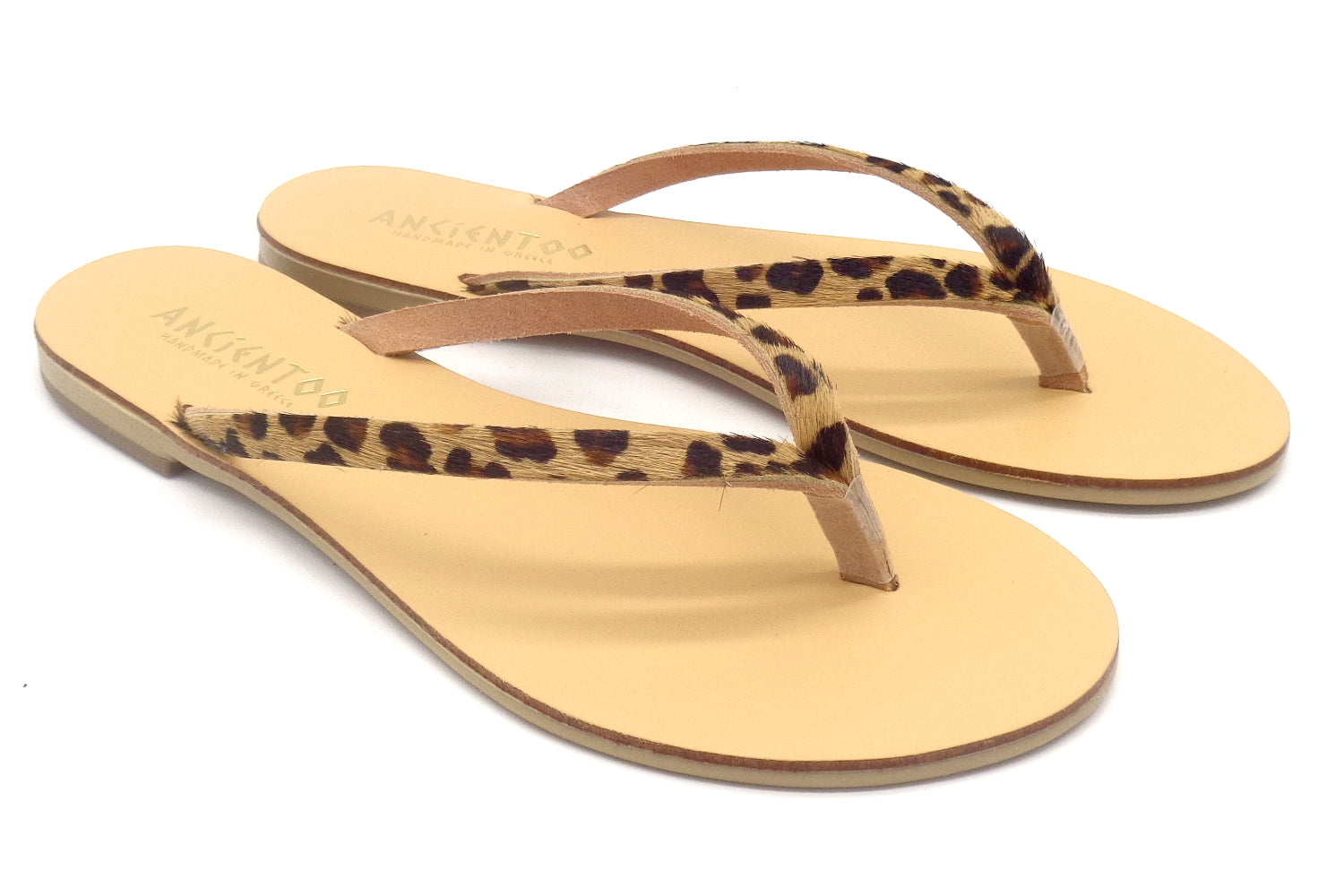 Ancientoo Flip Flops Apate-Flip Flops-Ancientoo-LEOPARD/NUDE-US 6 / EU 37-Urbanheer