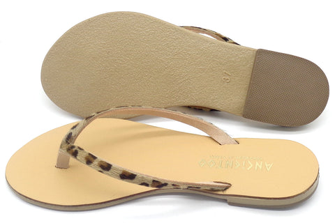 Ancientoo Flip Flops Apate-Flip Flops-Ancientoo-LEOPARD/NUDE-US 6 / EU 37-Urbanheer