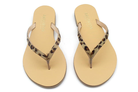 Ancientoo Flip Flops Apate-Flip Flops-Ancientoo-LEOPARD/NUDE-US 6 / EU 37-Urbanheer