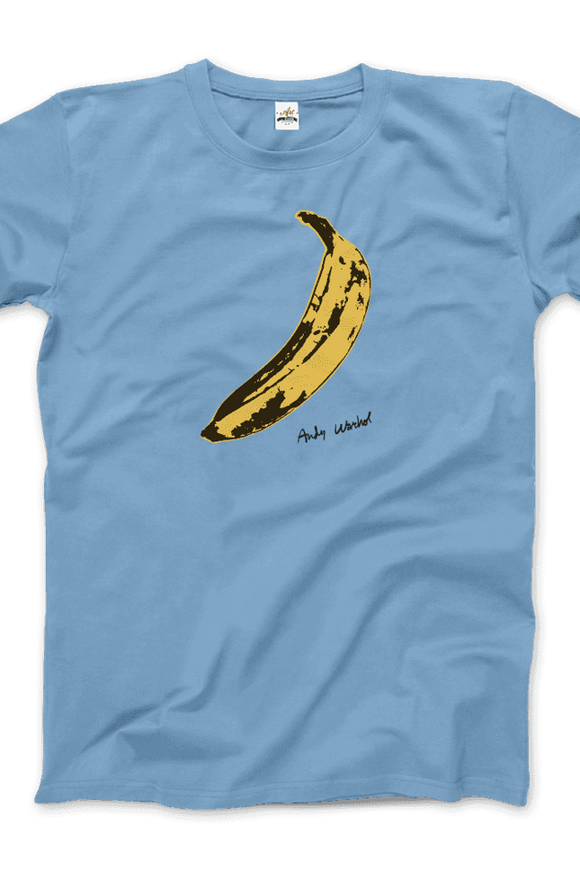 Andy Warhol's Banana, 1967 Pop Art T-Shirt-Art-O-Rama Shop-Men (Unisex)-Light Blue-XL-Urbanheer