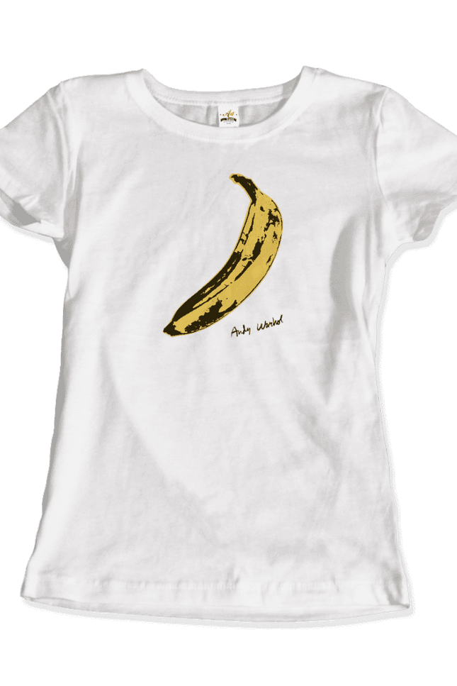 Andy Warhol's Banana, 1967 Pop Art T-Shirt-Art-O-Rama Shop-Women (Fitted)-White-S-Urbanheer