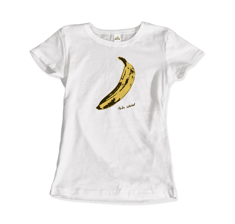 Andy Warhol's Banana, 1967 Pop Art T-Shirt-Art-O-Rama Shop-Women (Fitted)-White-S-Urbanheer