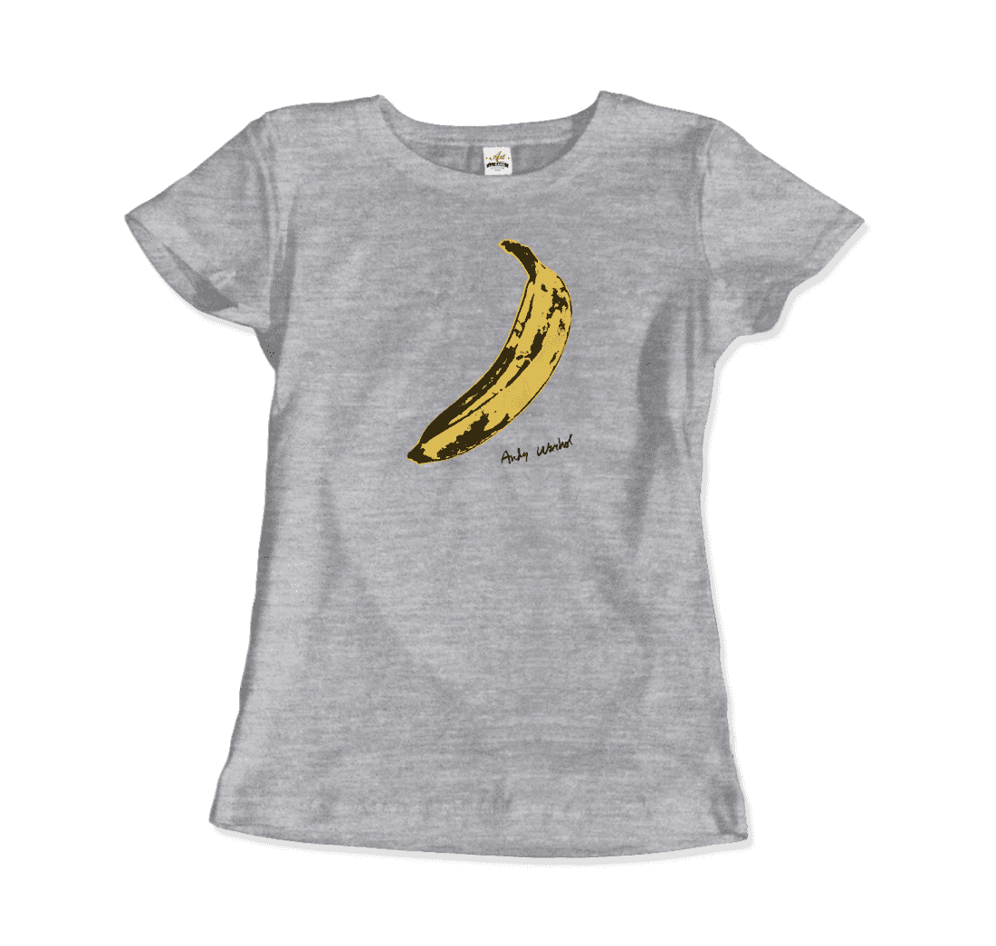 Andy Warhol's Banana, 1967 Pop Art T-Shirt-Art-O-Rama Shop-Women (Fitted)-Heather Grey-S-Urbanheer