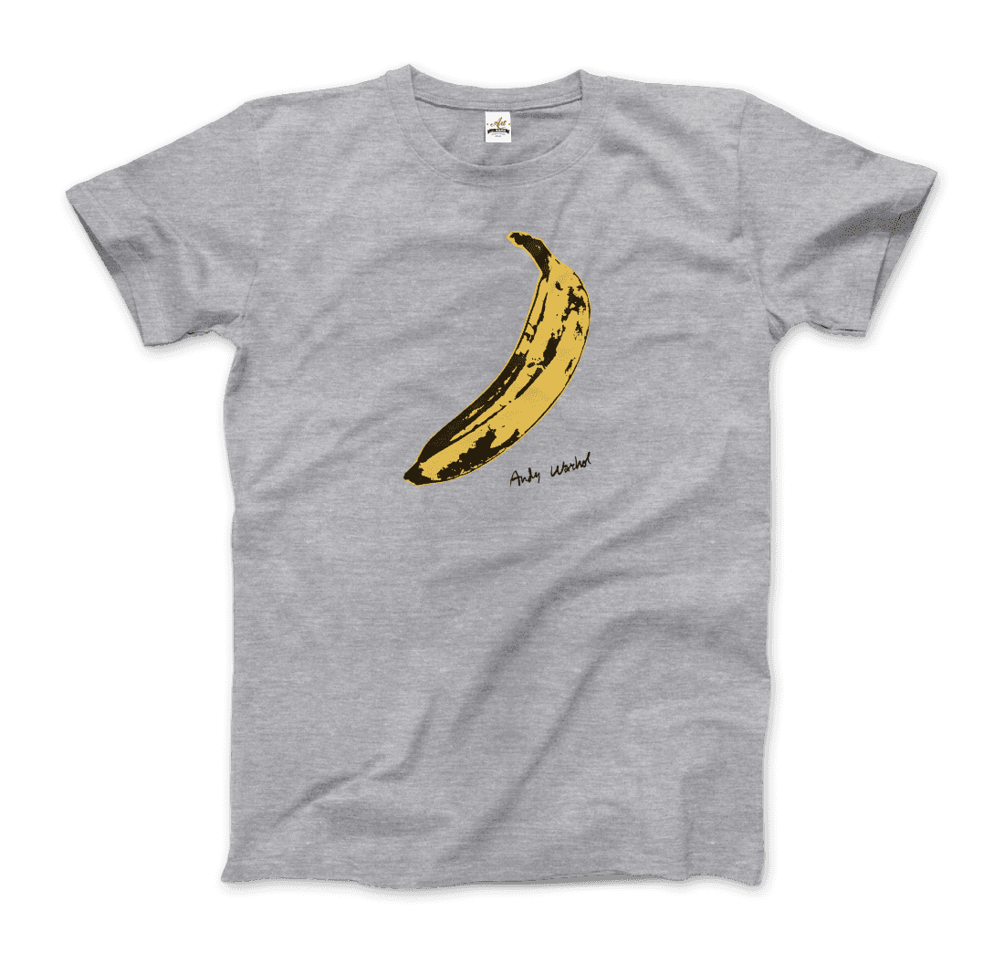 Andy Warhol's Banana, 1967 Pop Art T-Shirt-Art-O-Rama Shop-Men (Unisex)-Heather Grey-S-Urbanheer