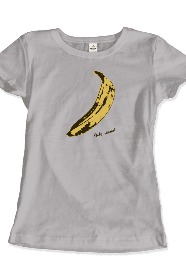 Andy Warhol's Banana, 1967 Pop Art T-Shirt-Art-O-Rama Shop-Women (Fitted)-Light Blue-S-Urbanheer