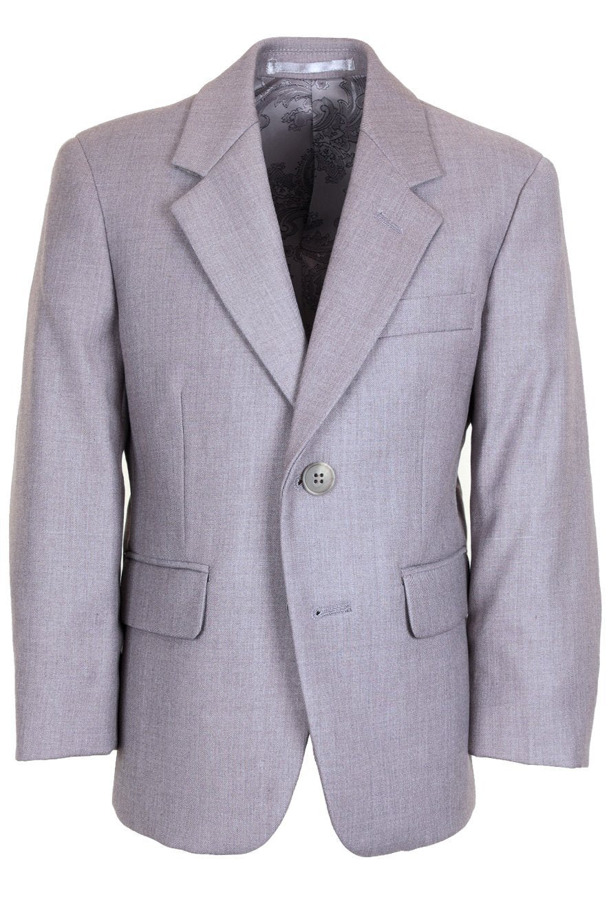 "Aspen" Kids Suit Jacket Notch (Separates)-kids tuxedos-Tux-USA-Heather Grey-3 Boys-Urbanheer