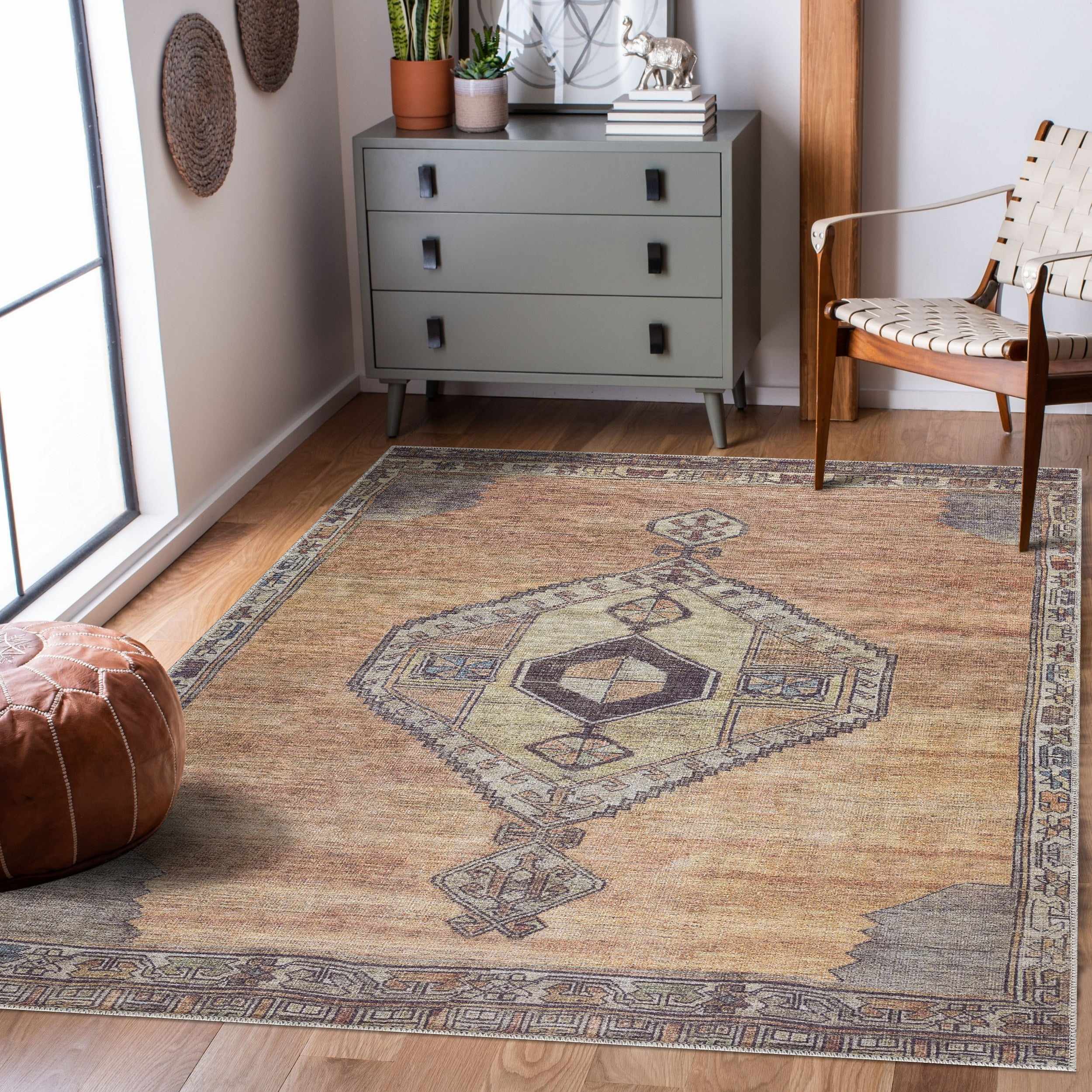 Medinah Washable Runner & Area Rug-Rugs-Hauteloom-2'7" x 7'3" Runner-Urbanheer