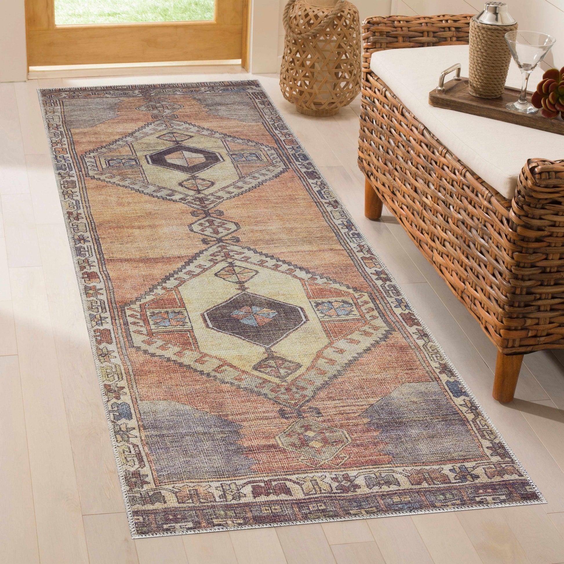 Medinah Washable Runner & Area Rug-Rugs-Hauteloom-2'7" x 7'3" Runner-Urbanheer