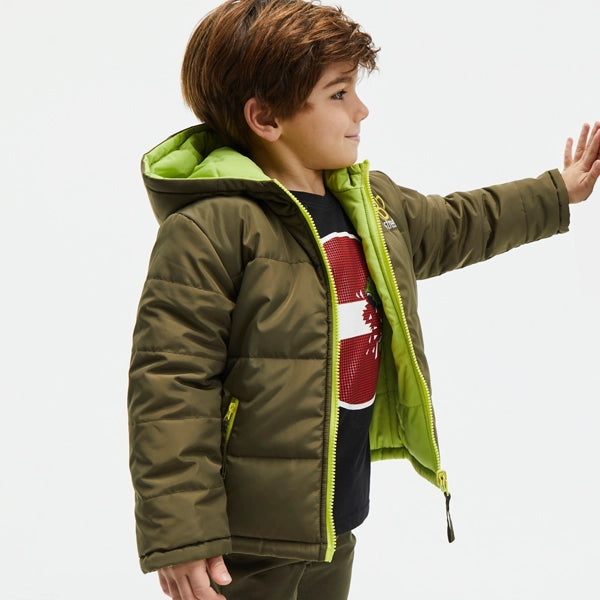 Ubs2 Khaki And Light Green Reversible Boy'S Jacket.-UBS2-Urbanheer