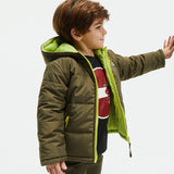 UBS2 Khaki and light green reversible boy's jacket.