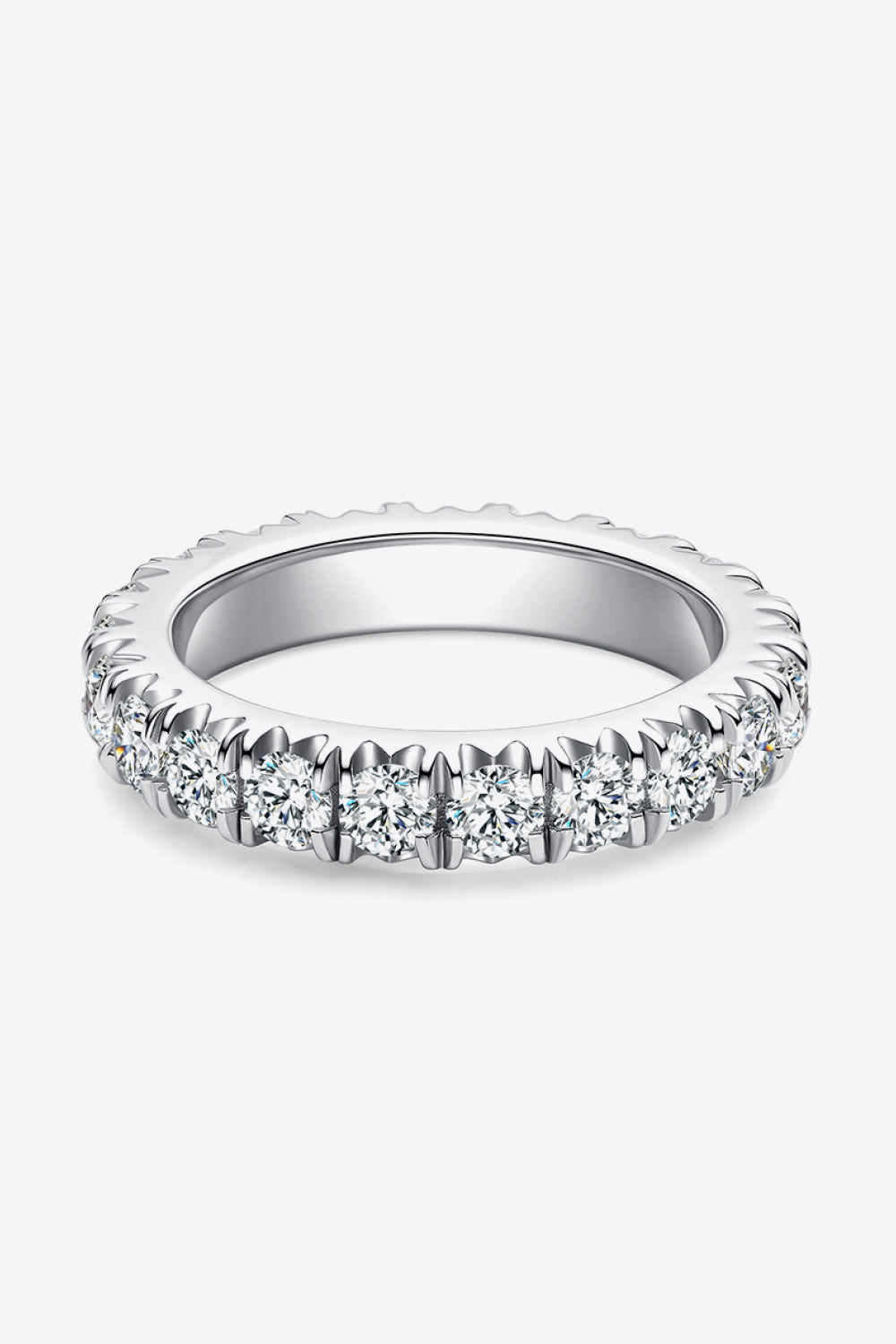 2.3 Carat Moissanite 925 Sterling Silver Eternity Ring-Street 360-Silver-4.5-Urbanheer