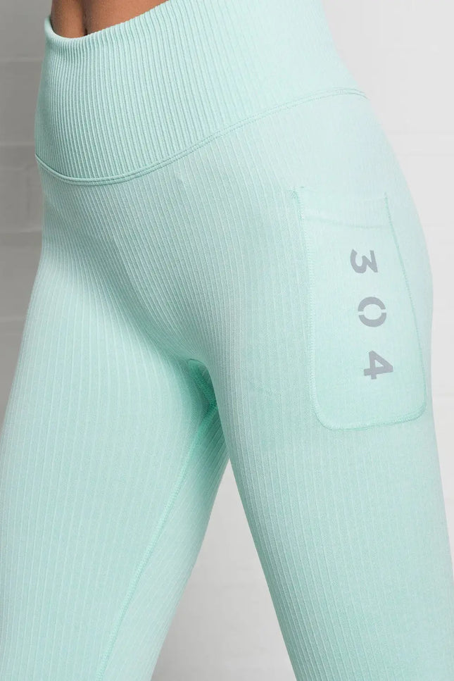 Ribbed Active Athletic Legging Peppermint-304 Clothing-Urbanheer