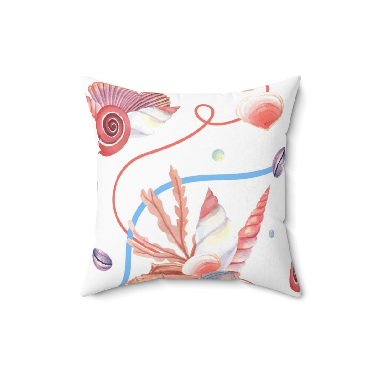 Uniquely You Decorative Throw Pillow Cover, Beach Seashell Coral Pattern-Uniquely You | iPFY-14" × 14"-Urbanheer