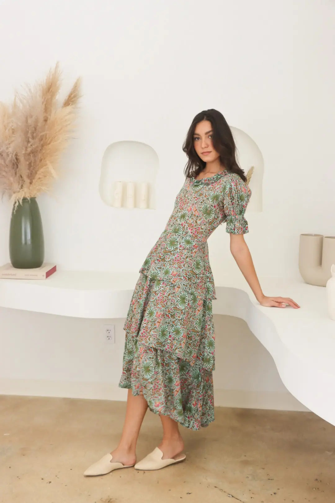 Lux Palm Springs Cotton Dress - Natural, Eco Friendly-Carolina Benoit-XS-Urbanheer
