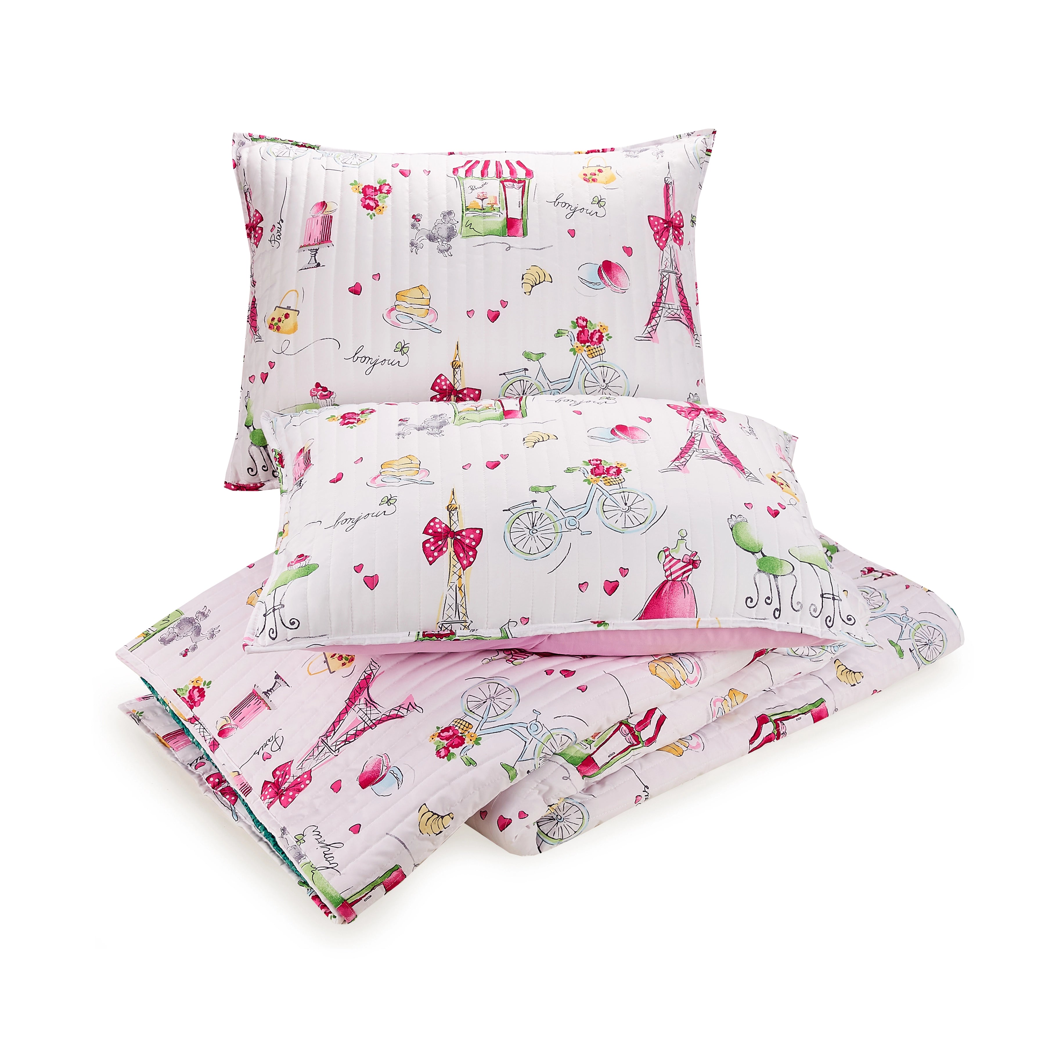 Pretty In Paris Quilt Set (2Pc/3Pc) By Urban Playground.-peking handicraft-Full/Queen-Urbanheer