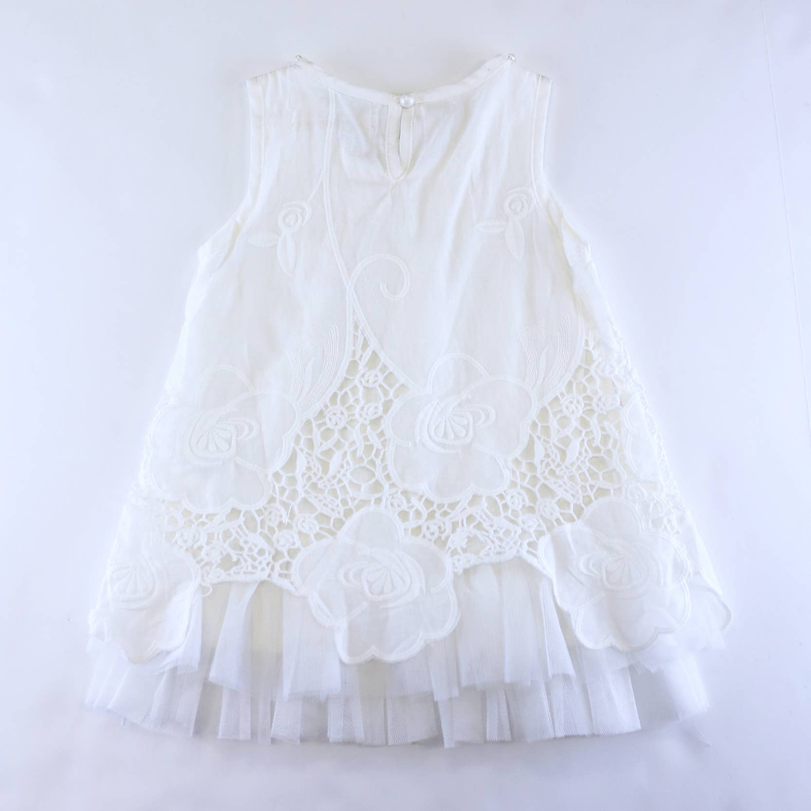 29127 Pearl Neck Floral Dress. White-doe a dear-2T-Urbanheer