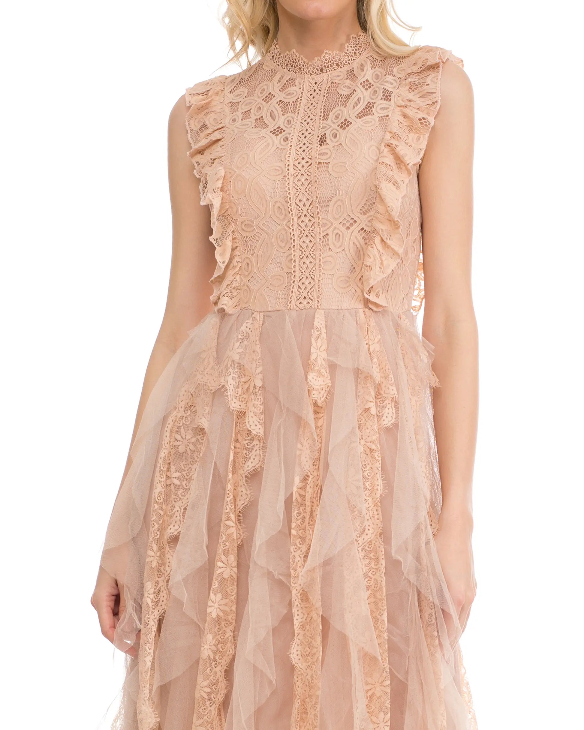 Sleeveless Lace Midi Dress.-Tantra-S-Urbanheer