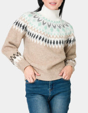 Mock Neck Fair Isle Sweater-Gibsonlook-XXS-Urbanheer