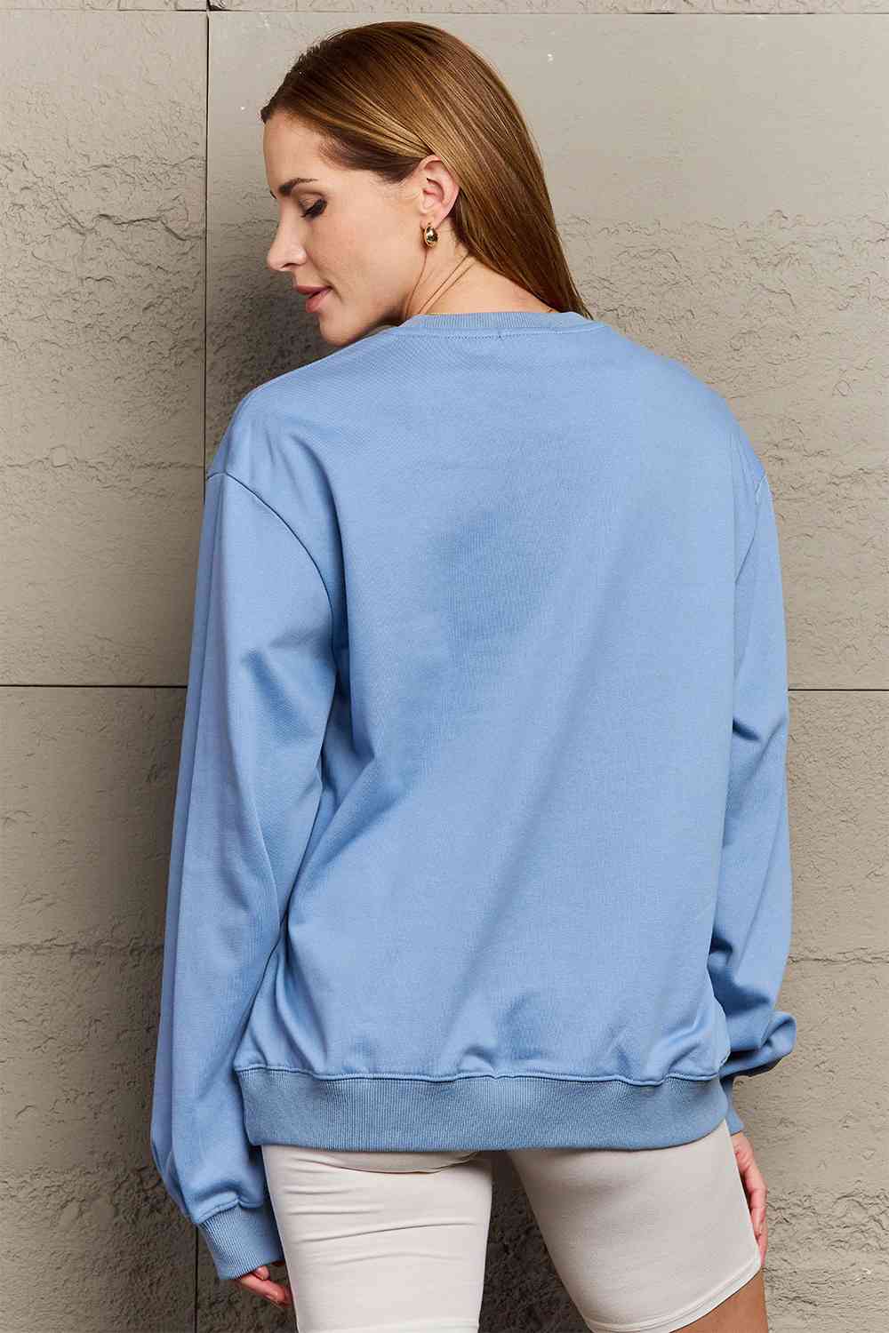 Simply Love Full Size Graphic Dropped Shoulder Sweatshirt-Street 360-Misty Blue-S-Urbanheer