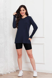 Basic Bae Full Size Round Neck Long Sleeve Top-Street 360-Dark Navy-S-Urbanheer