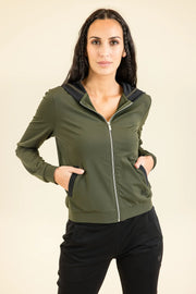 Basics Essentials | Kimy-Hood Plain Khaki/Golden Athleisure Jacket-HBT-XS-Urbanheer