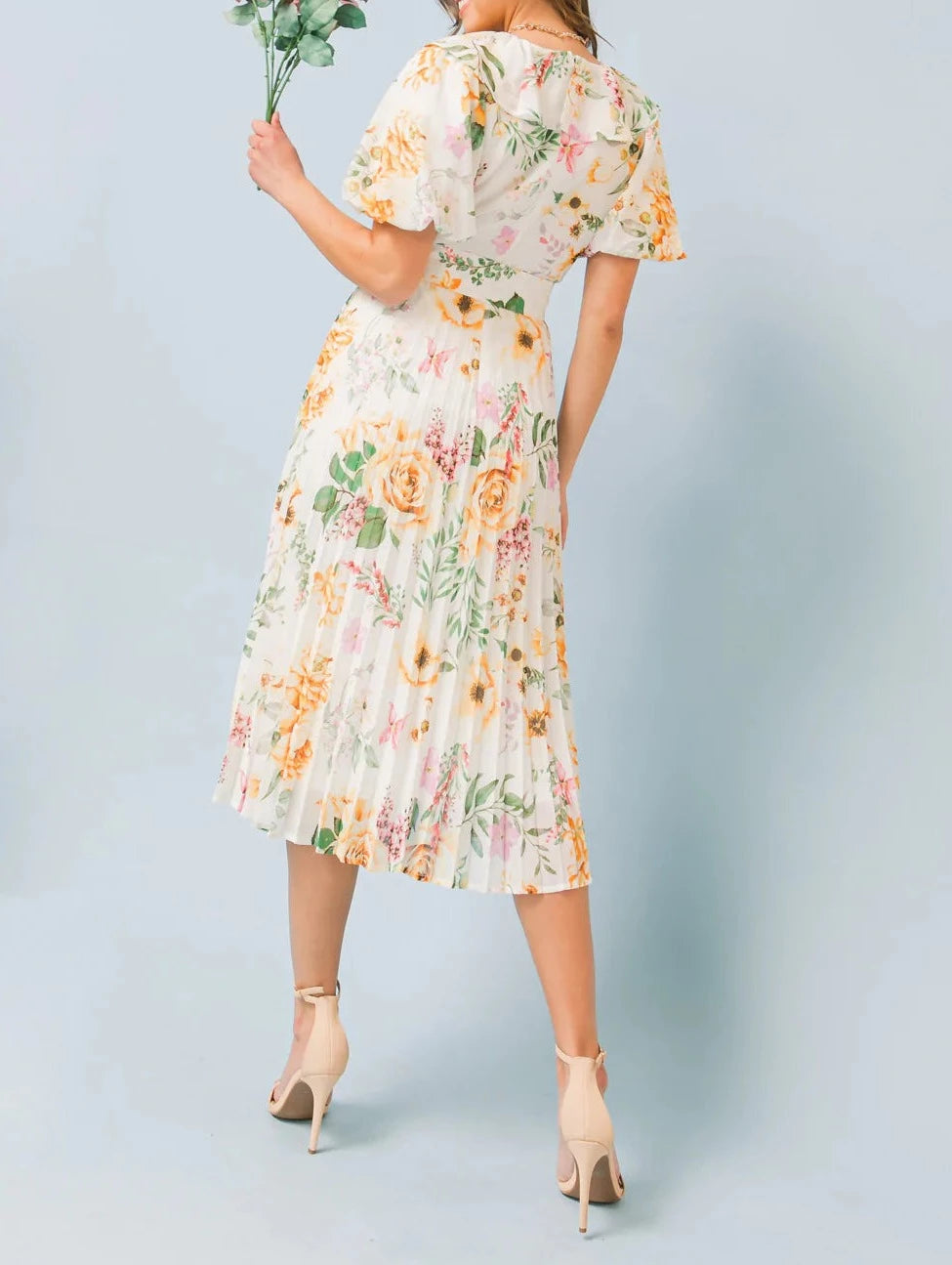 French Countryside Woven Midi Dress.-FLYING TOMATO-S-Urbanheer