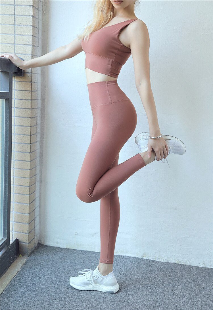 Back Pocket High Waist Sport Gym-Clothing - Women-UHXA-CARAMEL-M-United States-Urbanheer