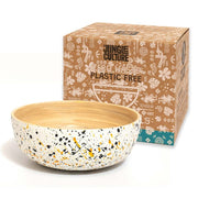 Bamboo Serving Bowl (18Cm Diameter)-Jungle Culture-White-Urbanheer