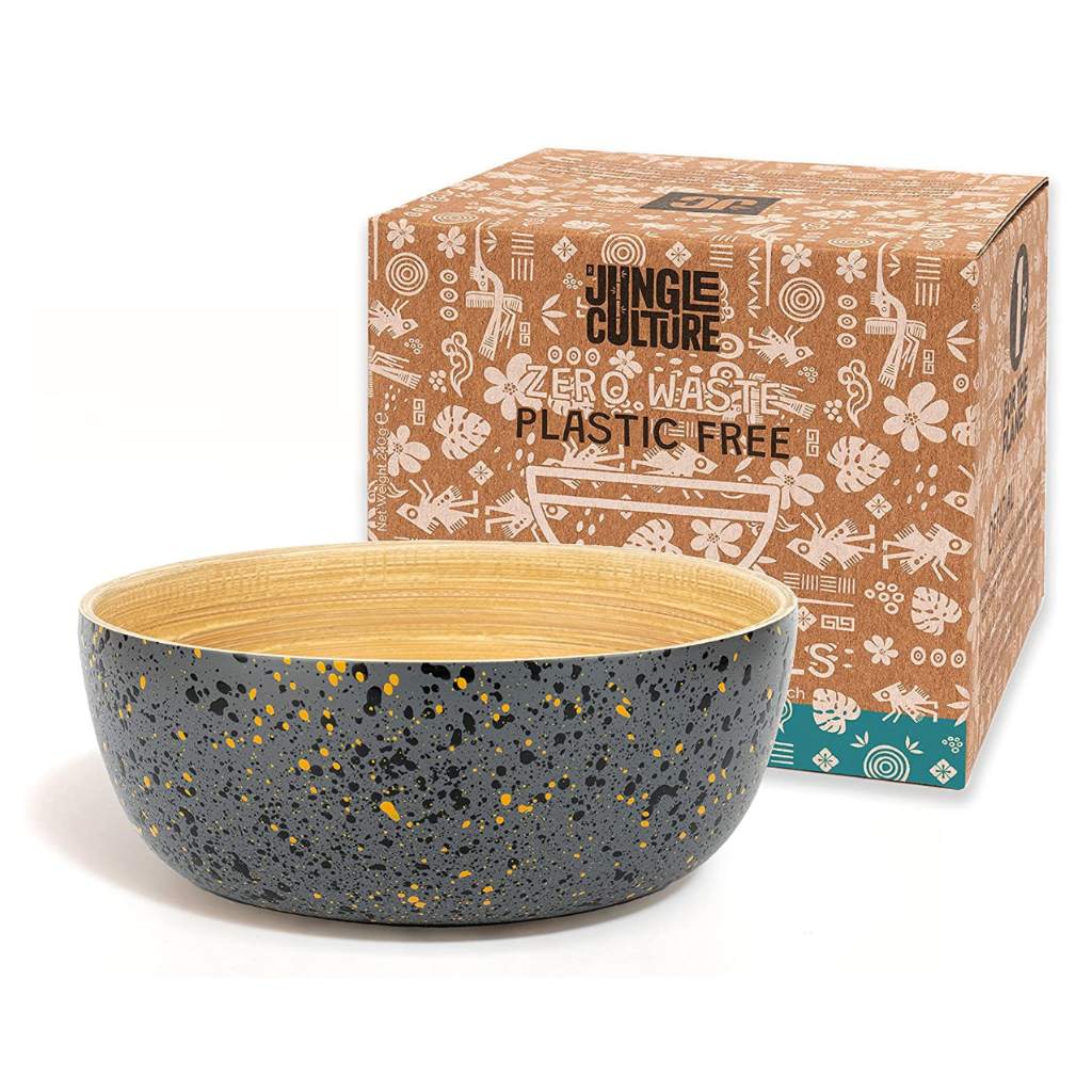Bamboo Serving Bowl (18Cm Diameter)-Jungle Culture-Dark Grey-Urbanheer