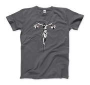 Banksy Christ With Shopping Bags Street Art T-Shirt-Art-O-Rama Shop-Men (Unisex)-Charcoal-S-Urbanheer