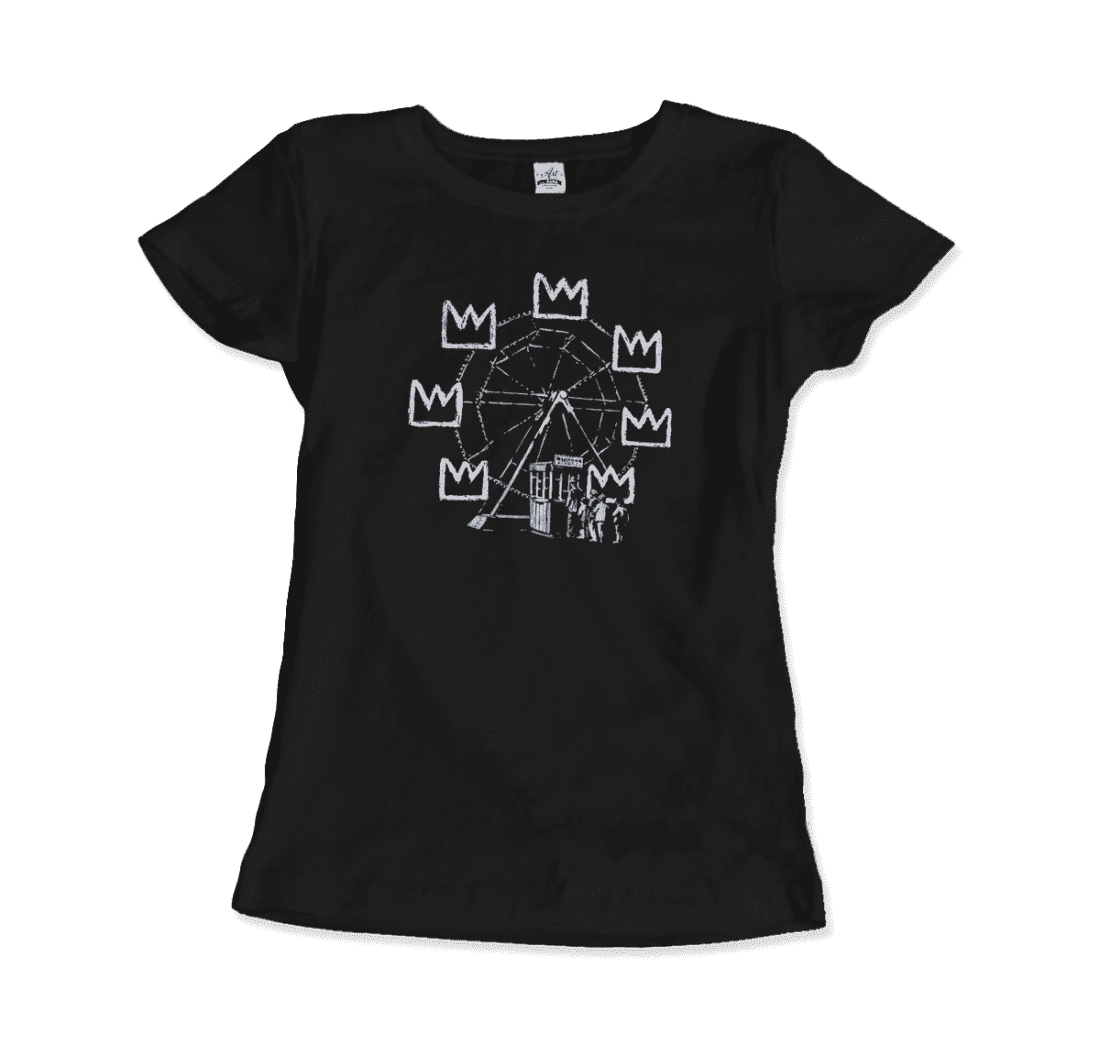 Banksy Ferris Wheel Artwork T-Shirt-Shoes - Women-Art-O-Rama Shop-Men (Unisex)-Black-S-Urbanheer