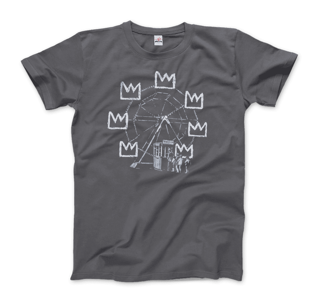 Banksy Ferris Wheel Artwork T-Shirt-Shoes - Women-Art-O-Rama Shop-Men (Unisex)-Black-S-Urbanheer