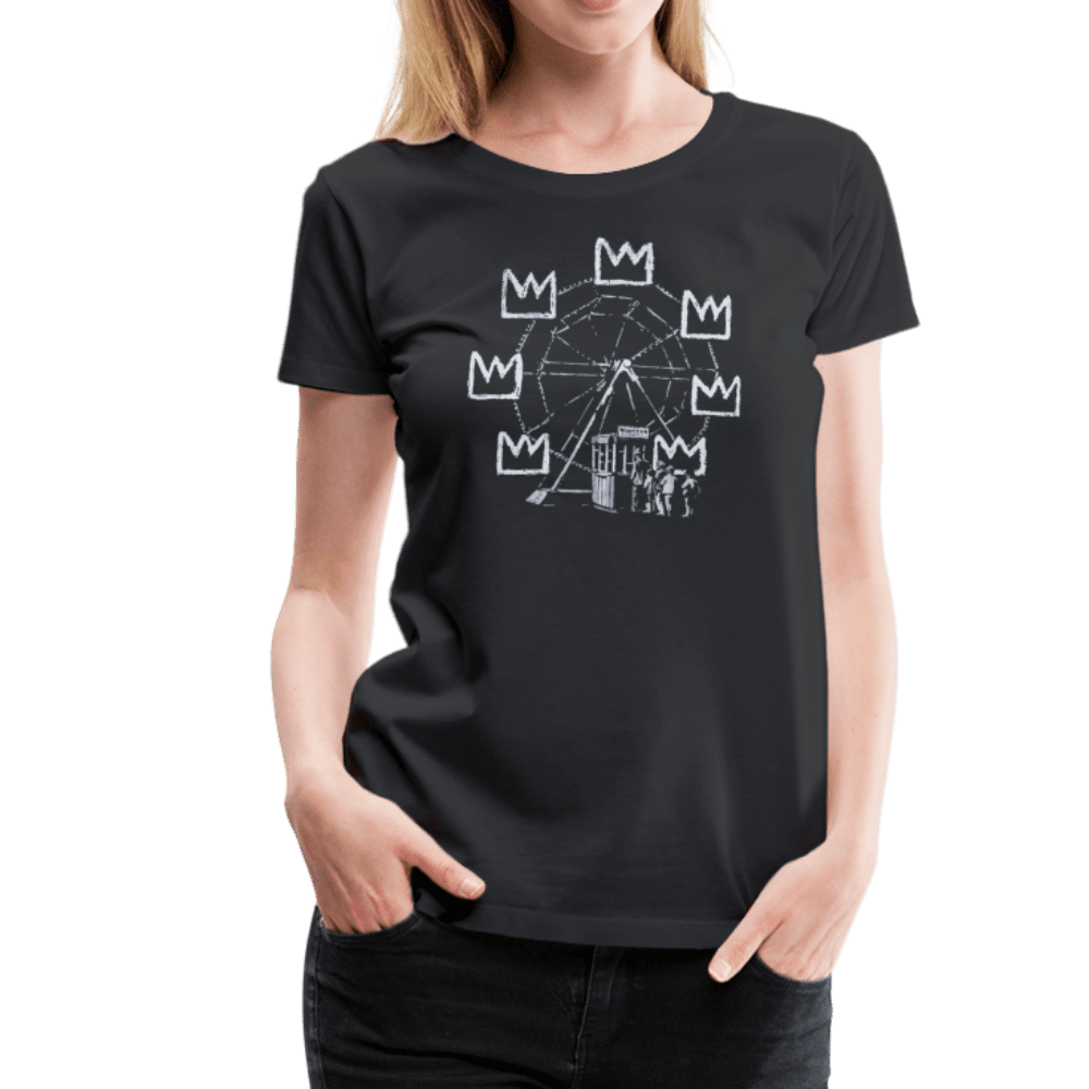 Banksy Ferris Wheel Artwork T-Shirt-Shoes - Women-Art-O-Rama Shop-Men (Unisex)-Black-S-Urbanheer
