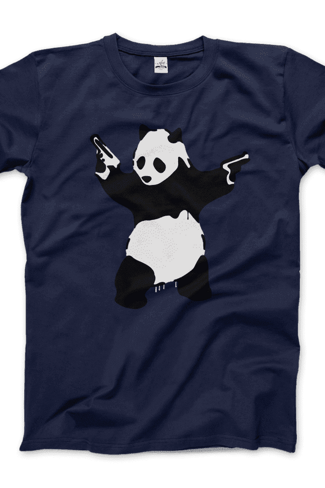 Banksy Pandamonium Armed Panda Artwork T-Shirt-Art-O-Rama Shop-Urbanheer