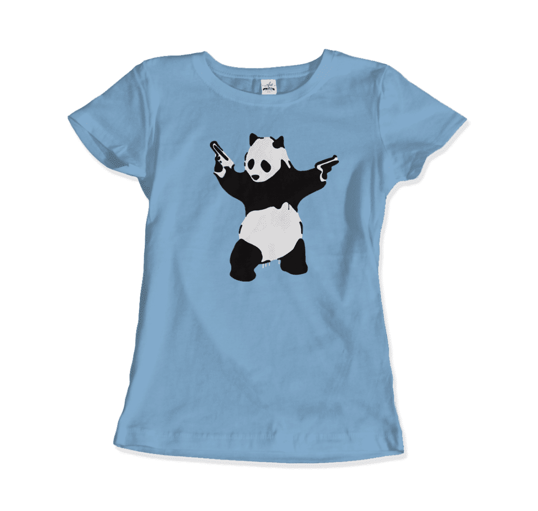 Banksy Pandamonium Armed Panda Artwork T-Shirt-Art-O-Rama Shop-Men (Unisex)-Black-S-Urbanheer