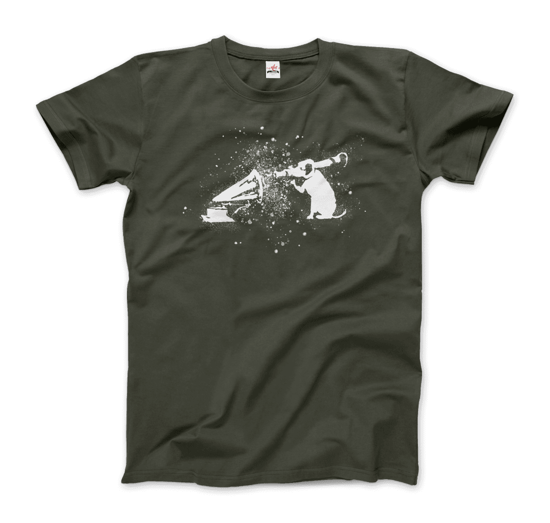 Banksy Rocket Dog (His Master’S Voice) Street Art T-Shirt-Art-O-Rama Shop-Youth-White-S-Urbanheer