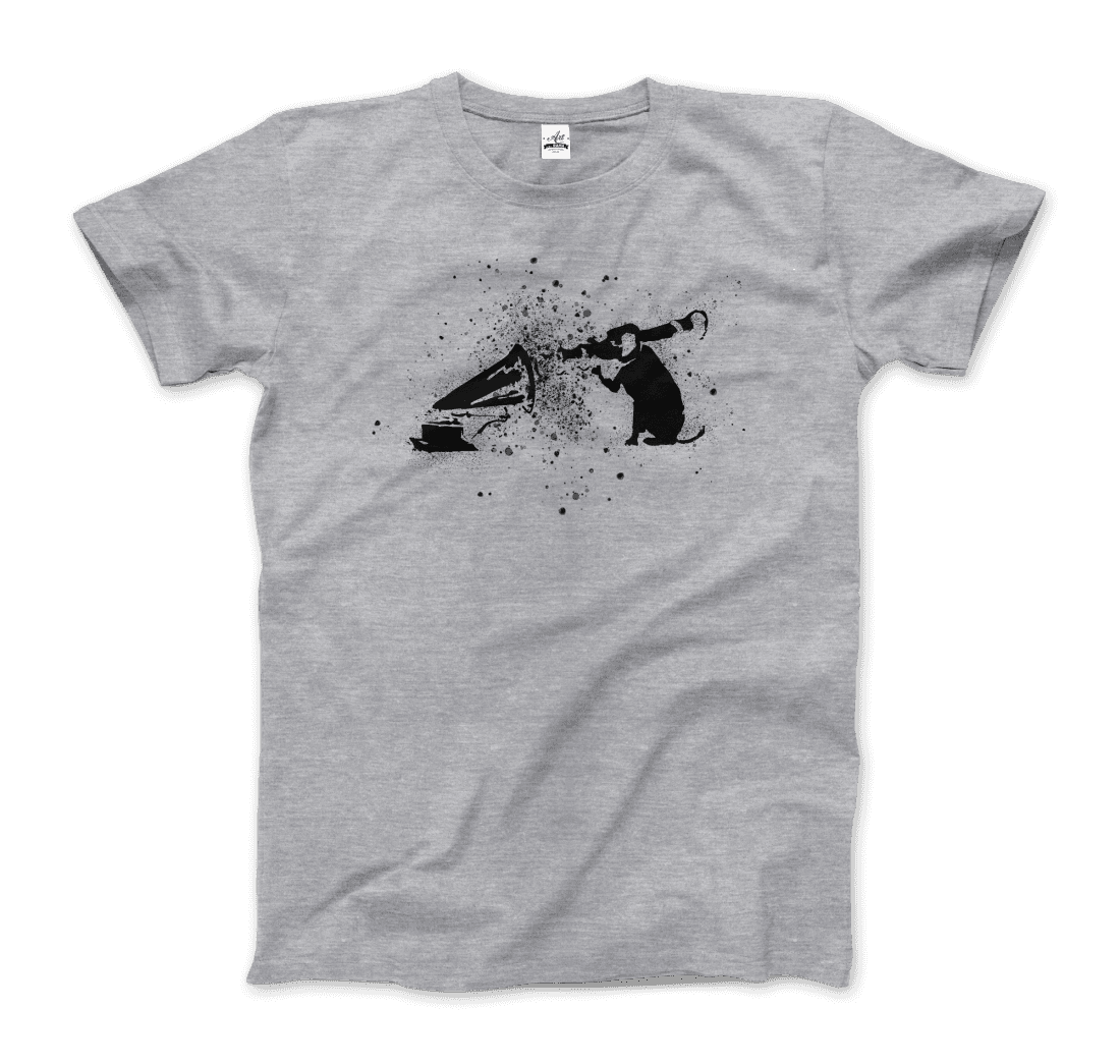 Banksy Rocket Dog (His Master’S Voice) Street Art T-Shirt-Art-O-Rama Shop-Men (Unisex)-Black-S-Urbanheer