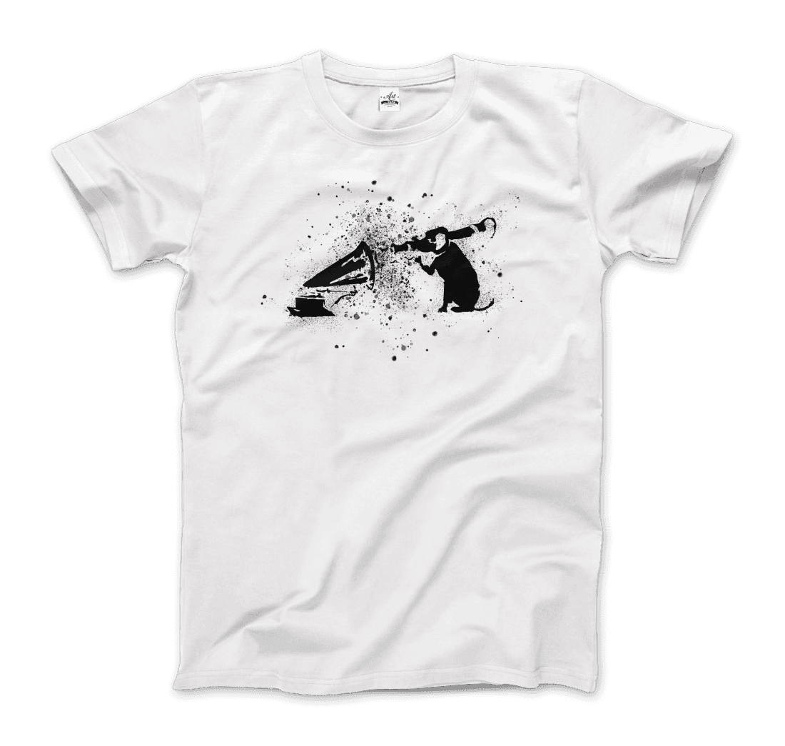 Banksy Rocket Dog (His Master’S Voice) Street Art T-Shirt-Art-O-Rama Shop-Men (Unisex)-Black-S-Urbanheer