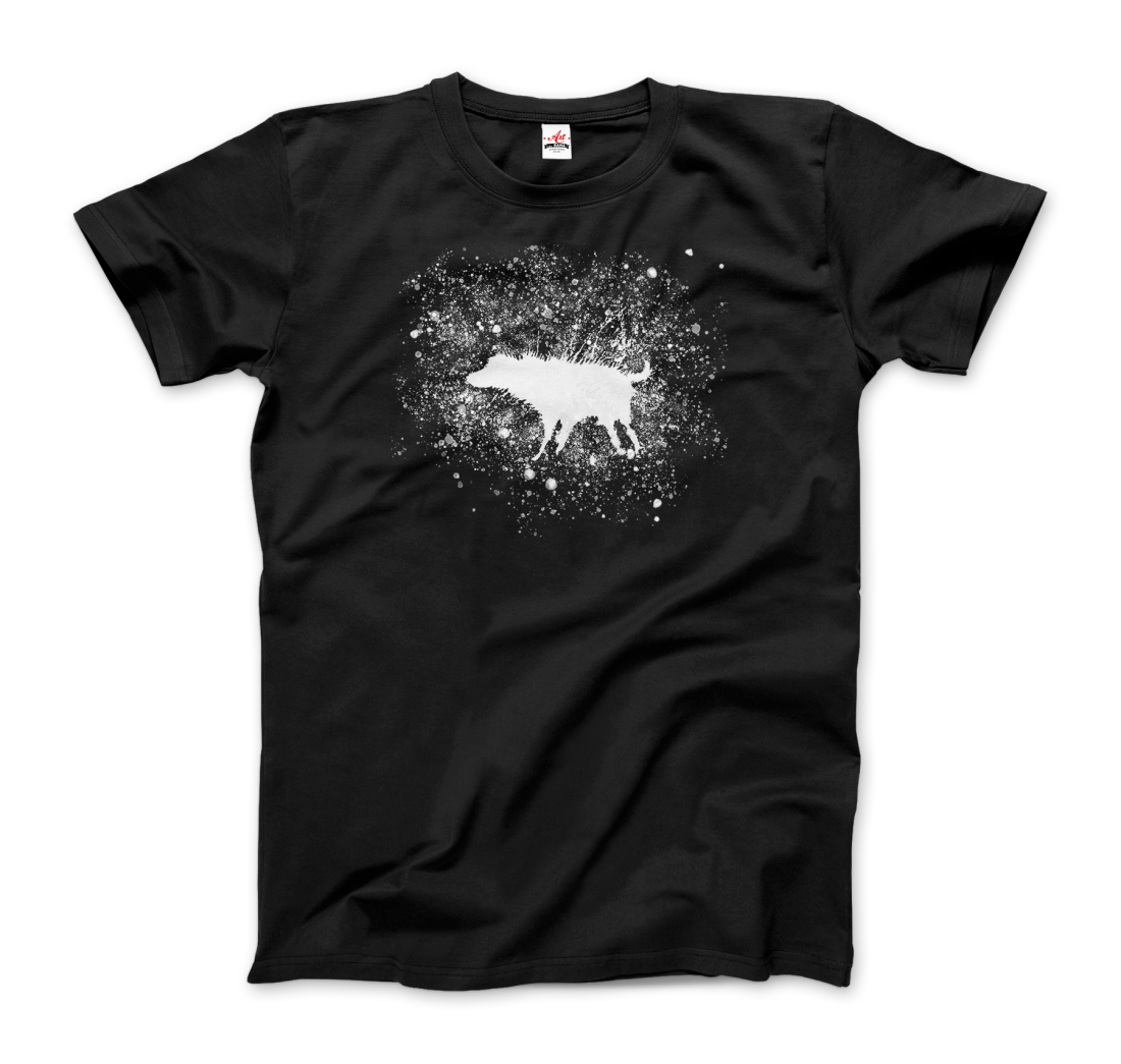 Banksy Wet Dog Splatter 2007 Street Art T-Shirt-Art-O-Rama Shop-Men (Unisex)-Black-S-Urbanheer