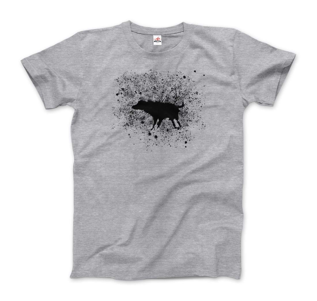 Banksy Wet Dog Splatter 2007 Street Art T-Shirt-Art-O-Rama Shop-Women (Fitted)-White-S-Urbanheer