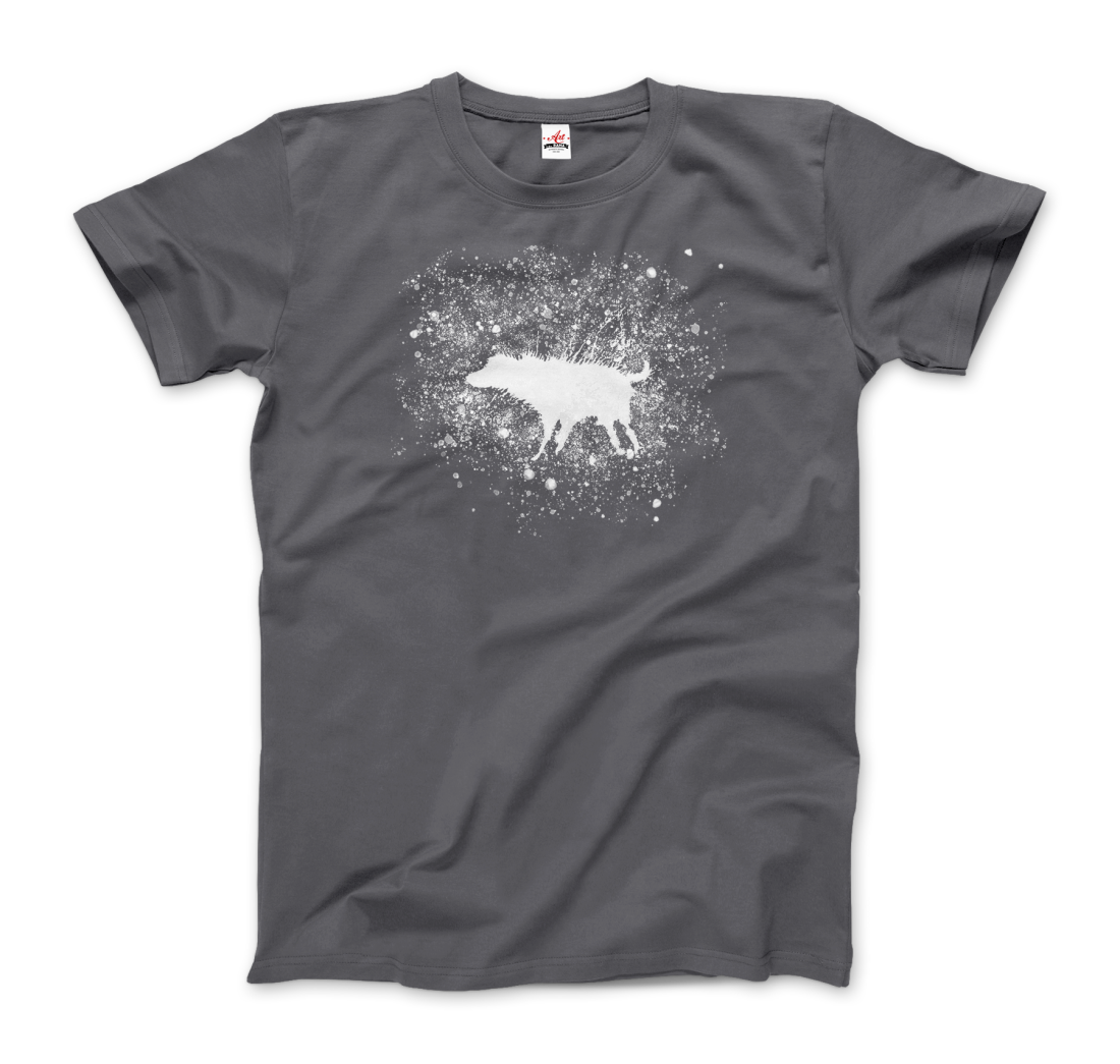 Banksy Wet Dog Splatter 2007 Street Art T-Shirt-Art-O-Rama Shop-Women (Fitted)-Heather Grey-S-Urbanheer
