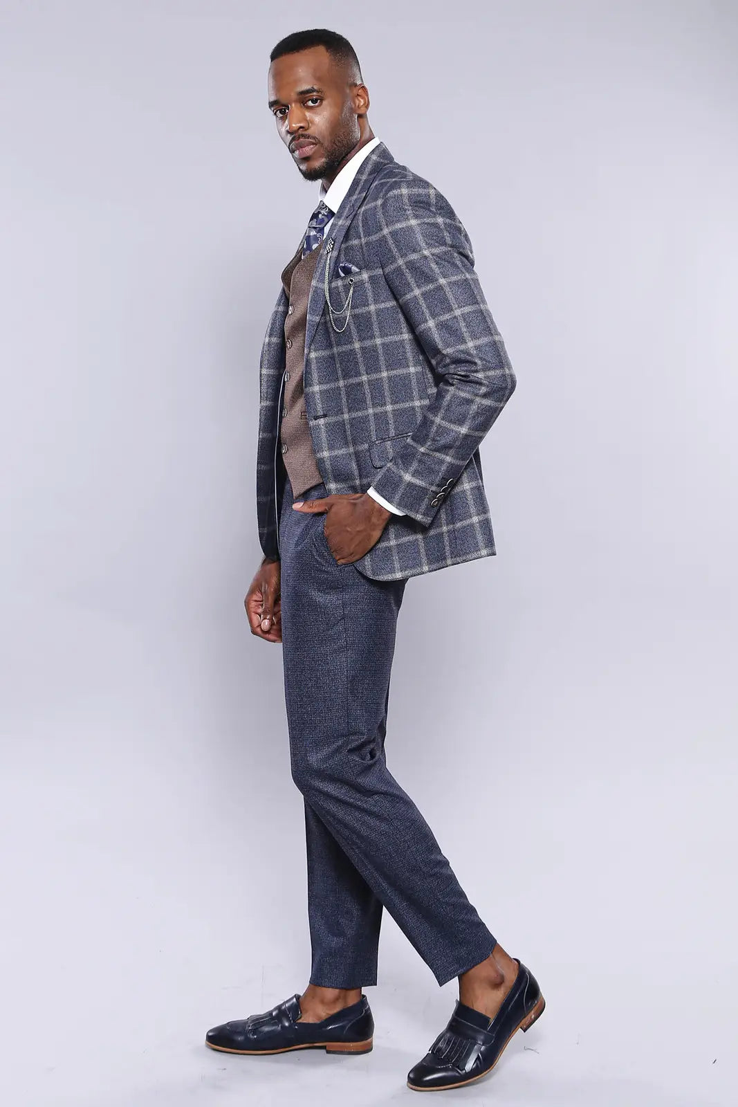 Navy Combined Men'S Suit-Clothing - Men-Wessi-36-Grey-Urbanheer